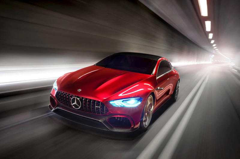 Illustration for article titled The Mercedes-AMG GT Concept Is An 805 HP Hybrid Reminder That No One Knows What 'Coupe' Means